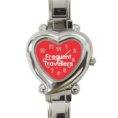 Frequent Travellers Red Heart Italian Charm Watch by Mariart