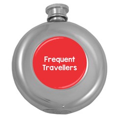 Frequent Travellers Red Round Hip Flask (5 Oz) by Mariart