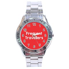 Frequent Travellers Red Stainless Steel Analogue Watch