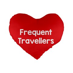 Frequent Travellers Red Standard 16  Premium Heart Shape Cushions