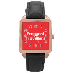 Frequent Travellers Red Rose Gold Leather Watch  by Mariart