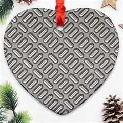 Capsul Another Grey Diamond Metal Texture Ornament (heart)