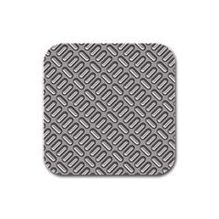 Capsul Another Grey Diamond Metal Texture Rubber Square Coaster (4 Pack) 