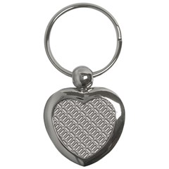 Capsul Another Grey Diamond Metal Texture Key Chains (heart)  by Mariart