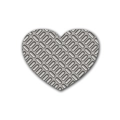 Capsul Another Grey Diamond Metal Texture Heart Coaster (4 Pack)  by Mariart