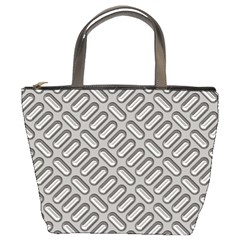 Capsul Another Grey Diamond Metal Texture Bucket Bags by Mariart