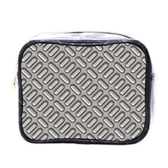 Capsul Another Grey Diamond Metal Texture Mini Toiletries Bags by Mariart