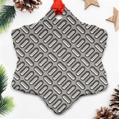 Capsul Another Grey Diamond Metal Texture Ornament (snowflake)