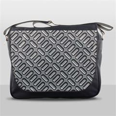 Capsul Another Grey Diamond Metal Texture Messenger Bags by Mariart