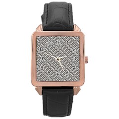 Capsul Another Grey Diamond Metal Texture Rose Gold Leather Watch 