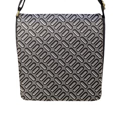 Capsul Another Grey Diamond Metal Texture Flap Messenger Bag (l) 