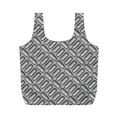 Capsul Another Grey Diamond Metal Texture Full Print Recycle Bags (m)  by Mariart