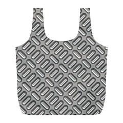 Capsul Another Grey Diamond Metal Texture Full Print Recycle Bags (l)  by Mariart