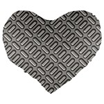 Capsul Another Grey Diamond Metal Texture Large 19  Premium Flano Heart Shape Cushions Back