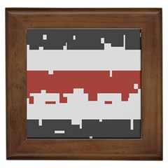 Girl Flags Plaid Red Black Framed Tiles by Mariart