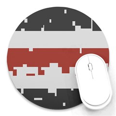 Girl Flags Plaid Red Black Round Mousepads by Mariart