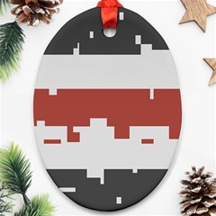 Girl Flags Plaid Red Black Ornament (oval)