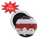 Girl Flags Plaid Red Black 1.75  Magnets (10 pack)  Front