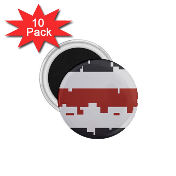 Girl Flags Plaid Red Black 1.75  Magnets (10 pack) 