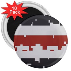 Girl Flags Plaid Red Black 3  Magnets (10 Pack)  by Mariart