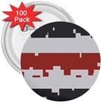 Girl Flags Plaid Red Black 3  Buttons (100 pack)  Front