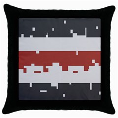 Girl Flags Plaid Red Black Throw Pillow Case (black)