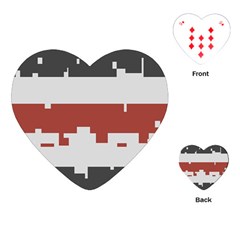 Girl Flags Plaid Red Black Playing Cards (heart)  by Mariart