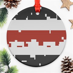 Girl Flags Plaid Red Black Round Ornament (two Sides) by Mariart