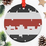 Girl Flags Plaid Red Black Round Ornament (Two Sides) Front