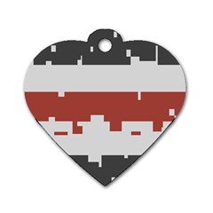 Girl Flags Plaid Red Black Dog Tag Heart (one Side) by Mariart