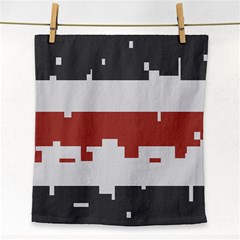 Girl Flags Plaid Red Black Face Towel by Mariart