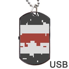 Girl Flags Plaid Red Black Dog Tag Usb Flash (one Side) by Mariart