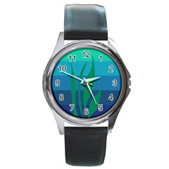 Gender Sea Flags Leaf Round Metal Watch by Mariart