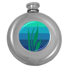 Gender Sea Flags Leaf Round Hip Flask (5 Oz) by Mariart