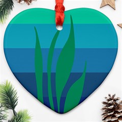 Gender Sea Flags Leaf Heart Ornament (two Sides)