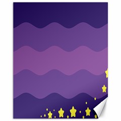 Glimragender Flags Wave Waves Chevron Purple Blue Star Yellow Space Canvas 11  X 14   by Mariart