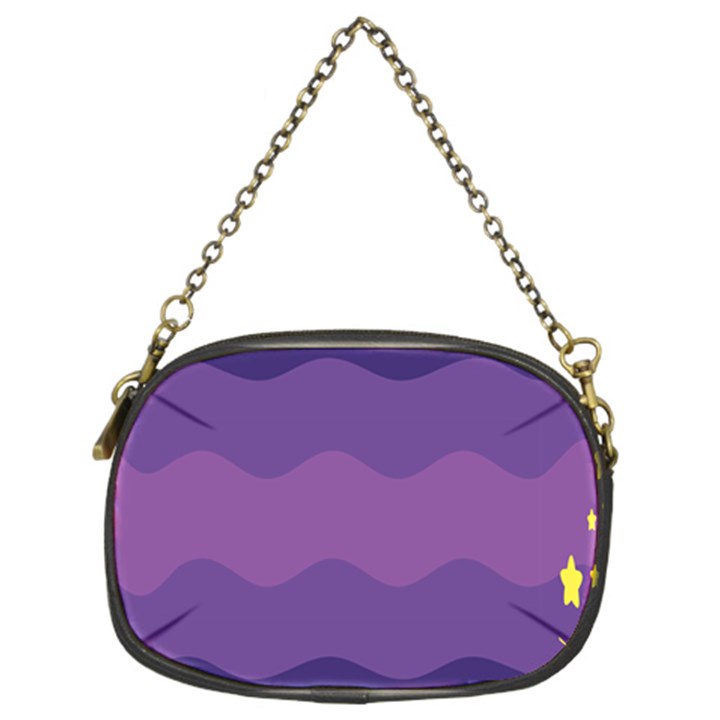 Glimragender Flags Wave Waves Chevron Purple Blue Star Yellow Space Chain Purses (Two Sides) 