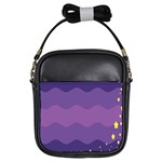 Glimragender Flags Wave Waves Chevron Purple Blue Star Yellow Space Girls Sling Bags Front