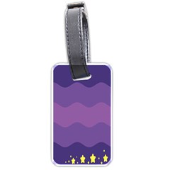 Glimragender Flags Wave Waves Chevron Purple Blue Star Yellow Space Luggage Tags (one Side)  by Mariart