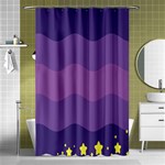 Glimragender Flags Wave Waves Chevron Purple Blue Star Yellow Space Shower Curtain 48  x 72  (Small)  Curtain(48  X 72 ) - 42.18 x64.8  Curtain(48  X 72 )