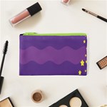 Glimragender Flags Wave Waves Chevron Purple Blue Star Yellow Space Cosmetic Bag (XS) Front