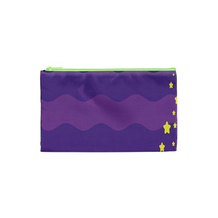 Glimragender Flags Wave Waves Chevron Purple Blue Star Yellow Space Cosmetic Bag (XS)