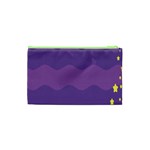 Glimragender Flags Wave Waves Chevron Purple Blue Star Yellow Space Cosmetic Bag (XS) Back