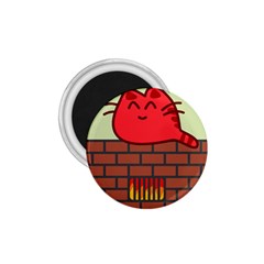 Happy Cat Fire Animals Cute Red 1 75  Magnets