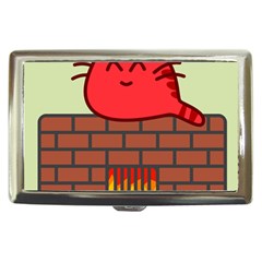 Happy Cat Fire Animals Cute Red Cigarette Money Cases