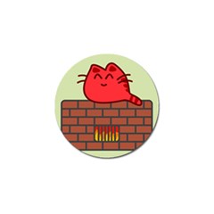 Happy Cat Fire Animals Cute Red Golf Ball Marker (4 Pack)