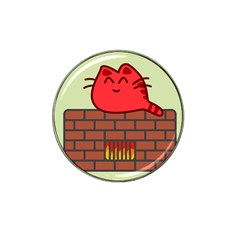 Happy Cat Fire Animals Cute Red Hat Clip Ball Marker (10 Pack) by Mariart