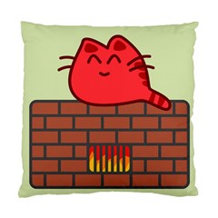 Happy Cat Fire Animals Cute Red Standard Cushion Case (two Sides) by Mariart