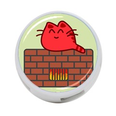 Happy Cat Fire Animals Cute Red 4-port Usb Hub (one Side) by Mariart