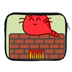 Happy Cat Fire Animals Cute Red Apple Ipad 2/3/4 Zipper Cases by Mariart